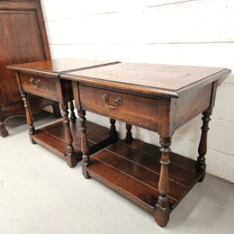 Antique French Oak Pair Bedside