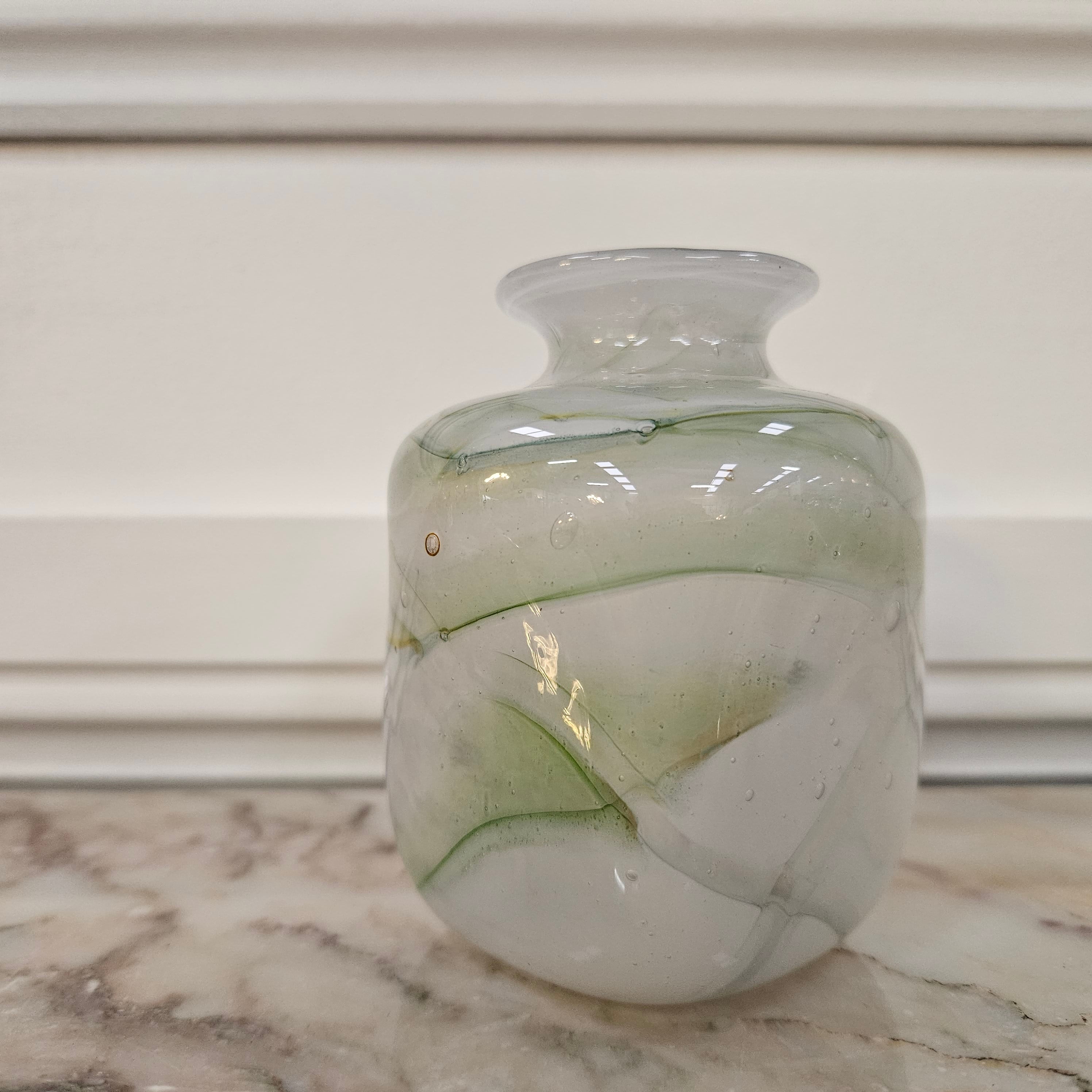 Australian John Walsh Art Glass Signed Green