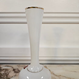 Antique Hand Painted Milk Glass Vase