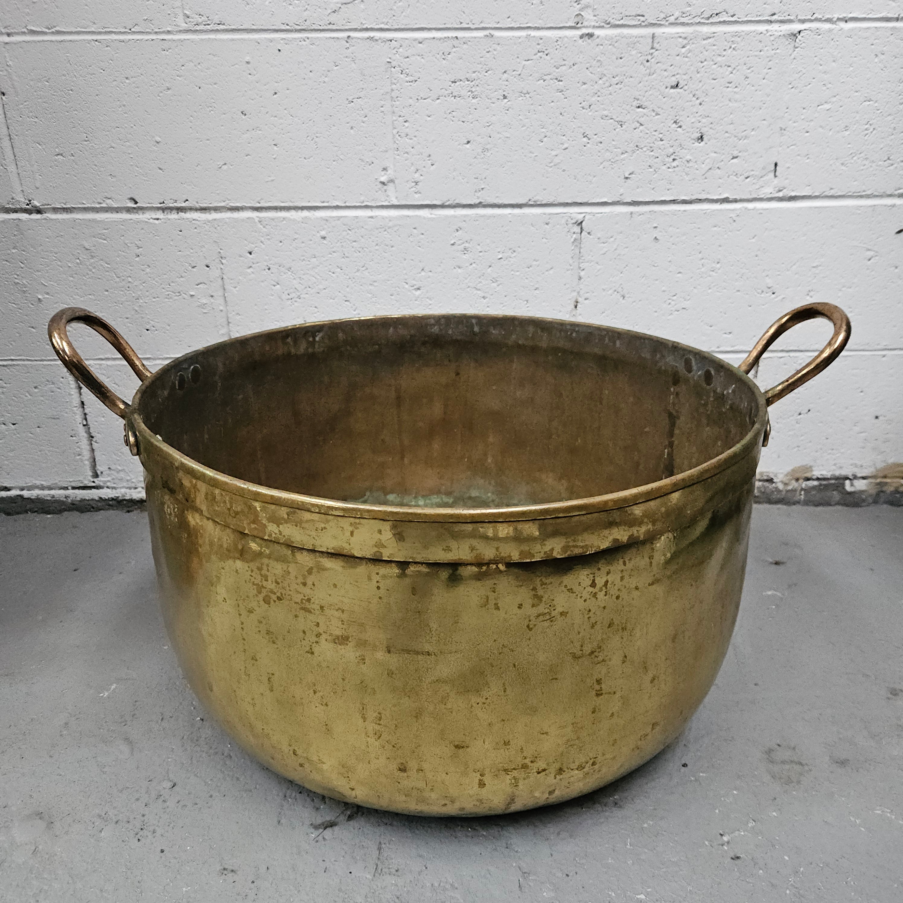 Large Antique brass bucket with handles | Antique & Vintage | Moonee Ponds Antiques | Australia Wide Delivery