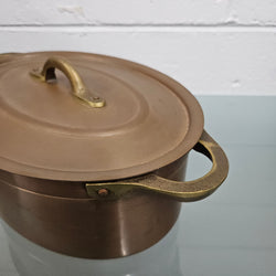 Antique Large Brass Handled & Copper Tin Lined Pot | Antique & Vintage | Moonee Ponds Antiques | Australia Wide Delivery