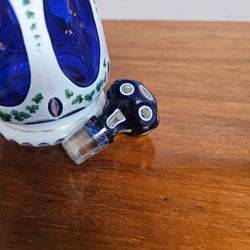 Antique Bohemian Cobalt Overlay Milk Glass Perfume Bottle | Antique & Vintage | Moonee Ponds Antiques | Australia Wide Delivery