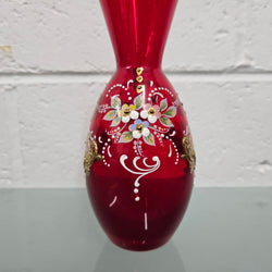 Ruby and Enamel Glass Vase | Antique & Vintage | Moonee Ponds Antiques | Australia Wide Delivery