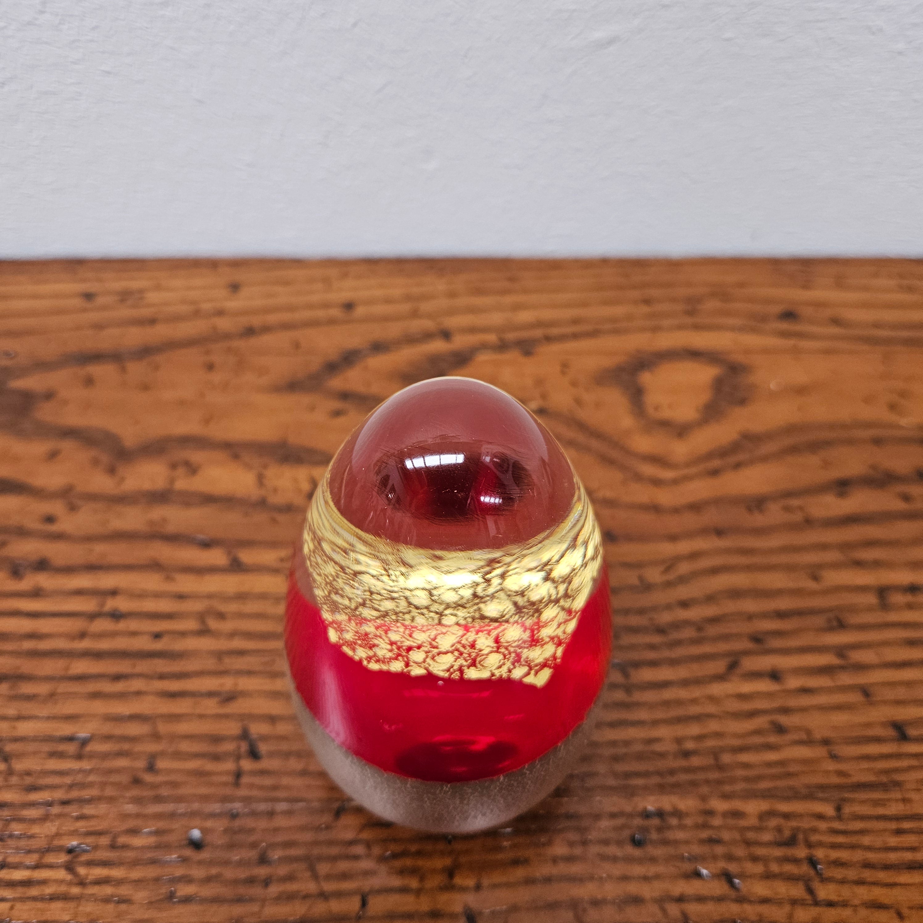 Art Glass Red & Gold Paperweight | Antique & Vintage | Moonee Ponds Antiques | Australia Wide Delivery