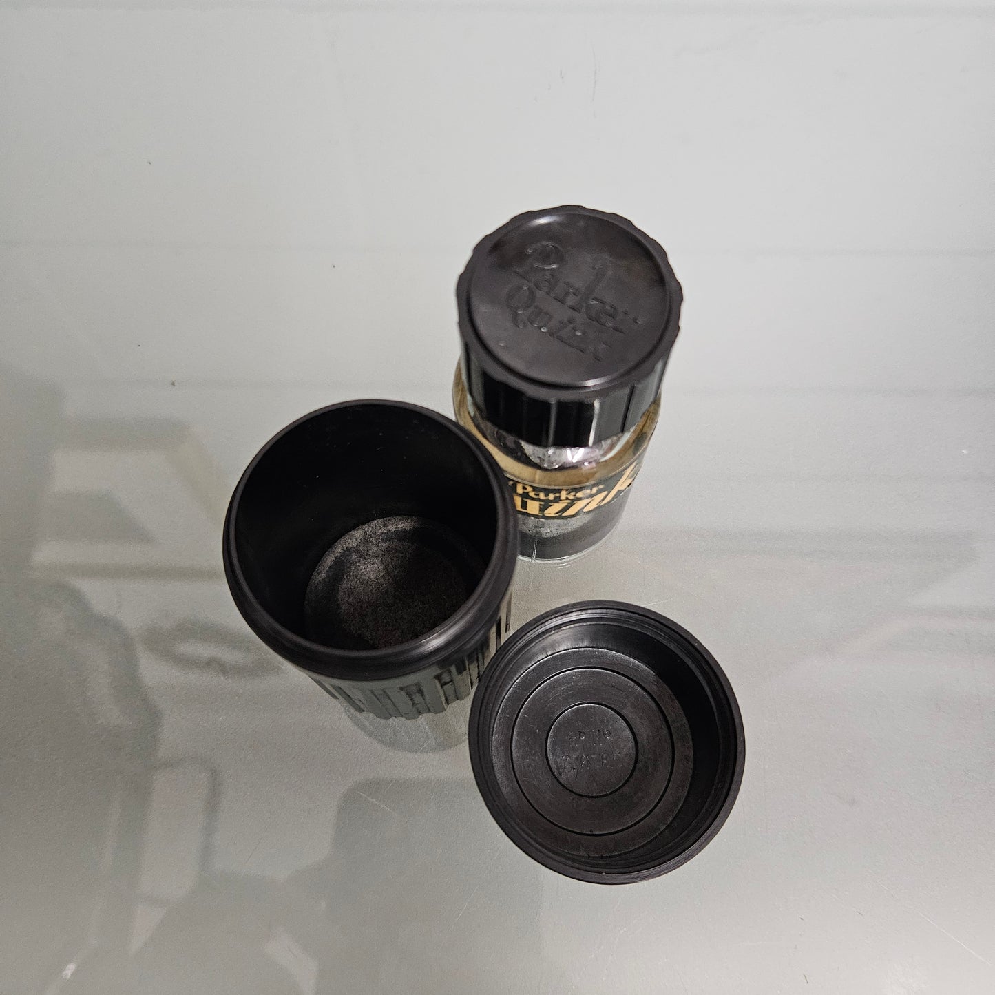 Art Deco Parker "Quink" Ink Bottle & Bakelite Case