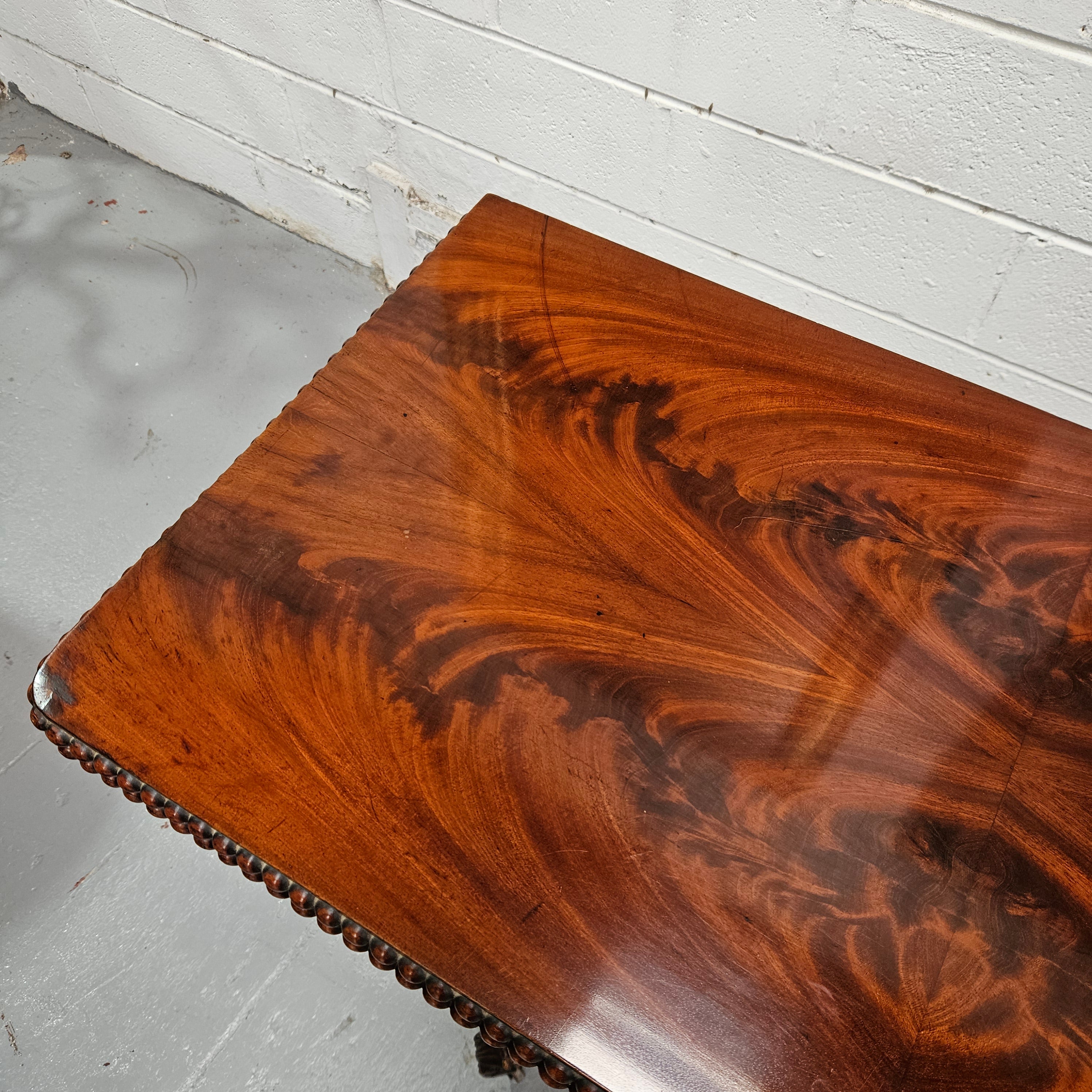 Lovely William IV Games Table In Flame Mahogany | Antique & Vintage | Moonee Ponds Antiques | Australia Wide Delivery