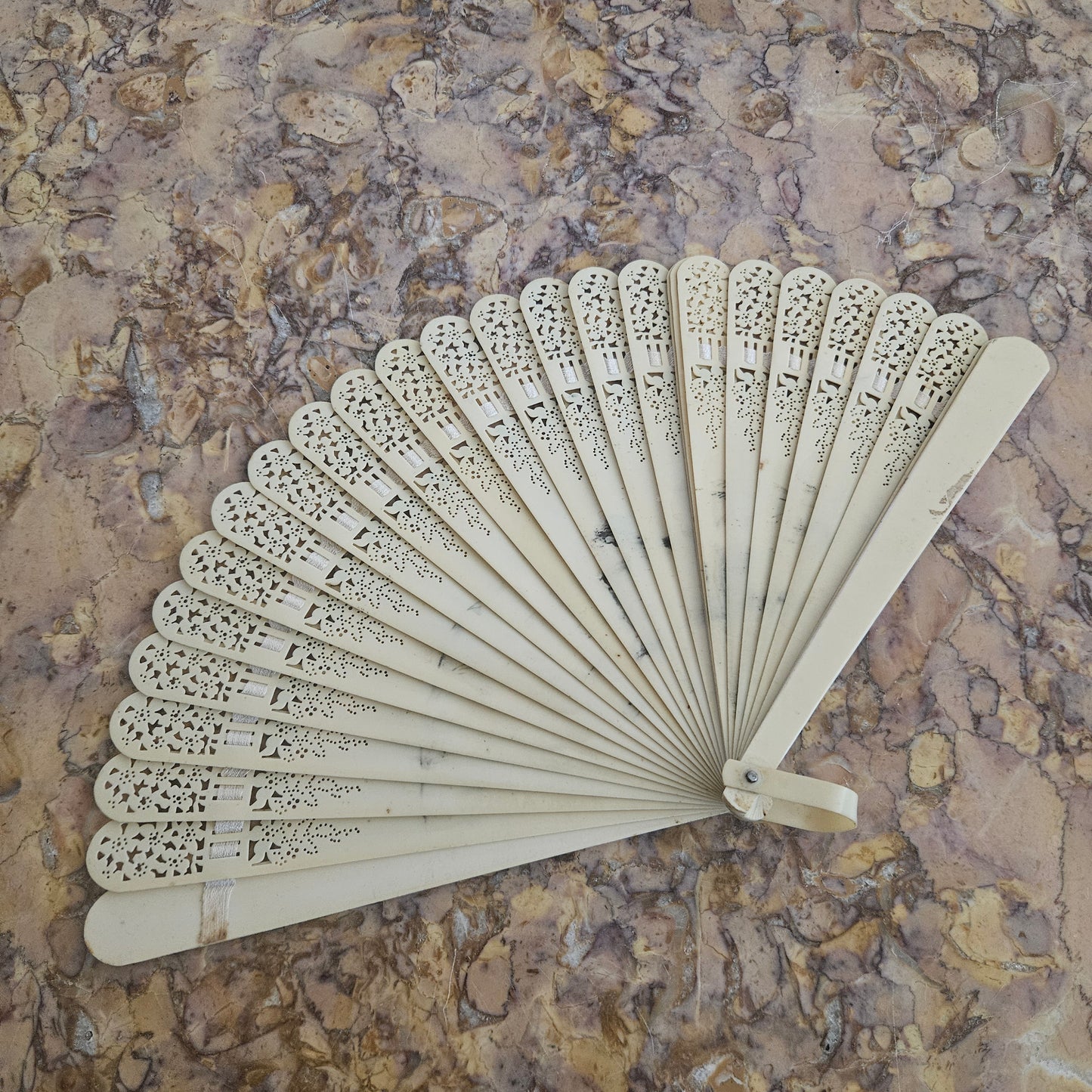 Art Deco Celluloid Fan Hand Painted