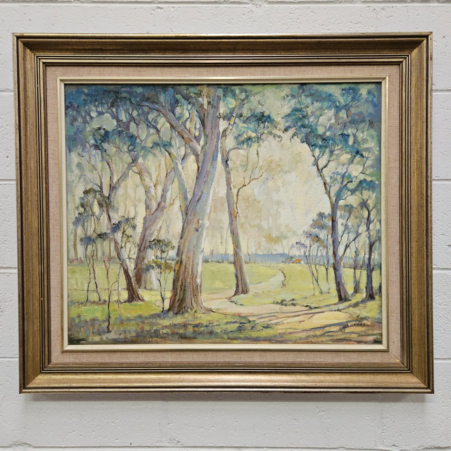 Signed Landscape Oil on Board Framed Painting