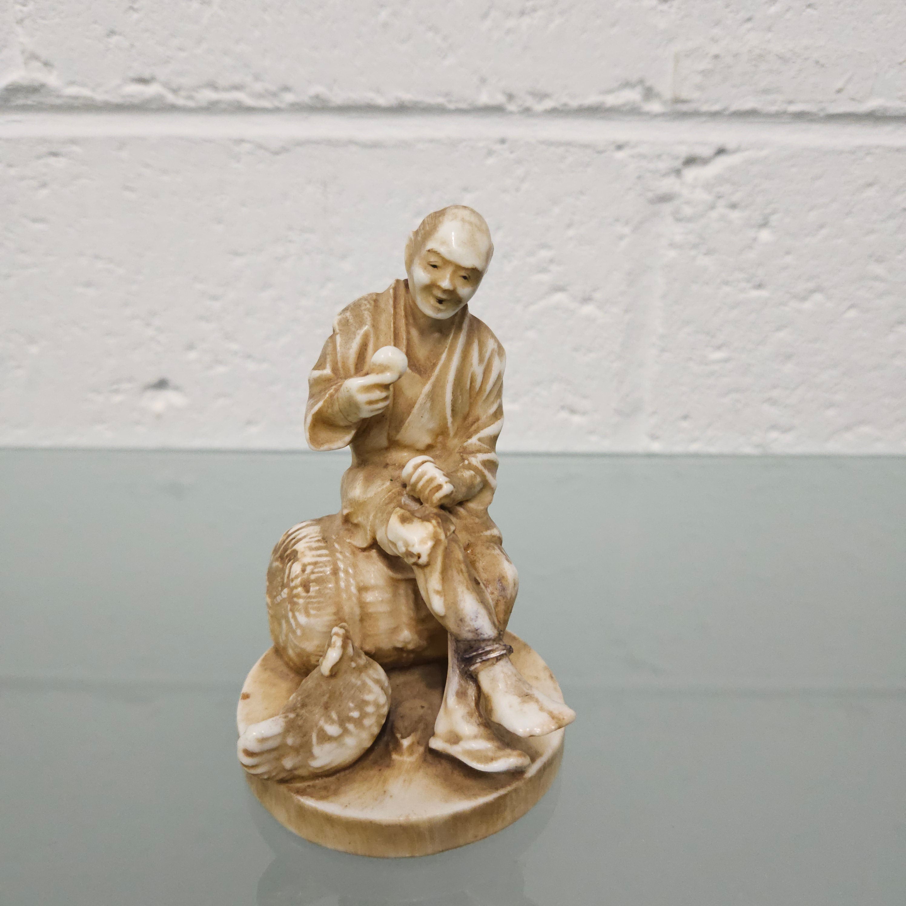 Japanese Meiji Porcelain Egg Tester Figurine C:1910