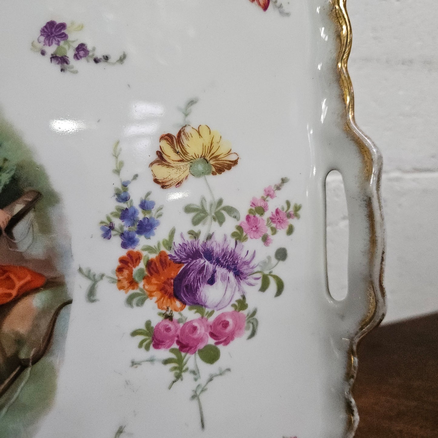 Antique Victorian China Tray