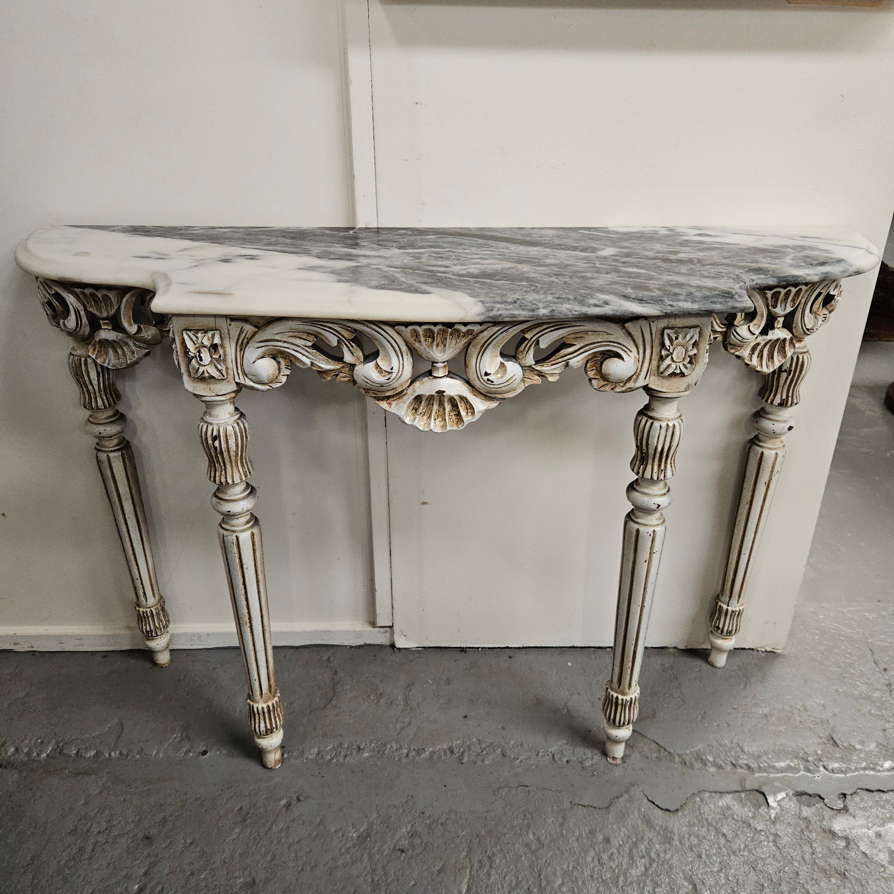 Louis XVI Style Painted Console Table With Marble Top | Antique & Vintage | Moonee Ponds Antiques | Australia Wide Delivery