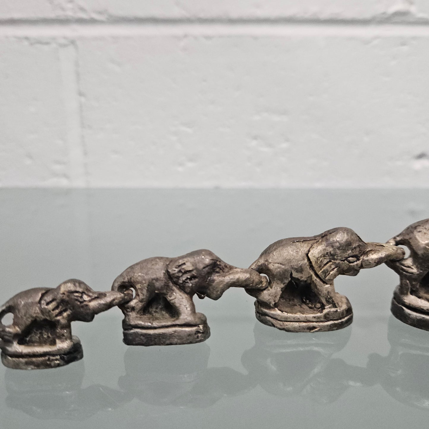 Silvered Bronze Elephant Herd