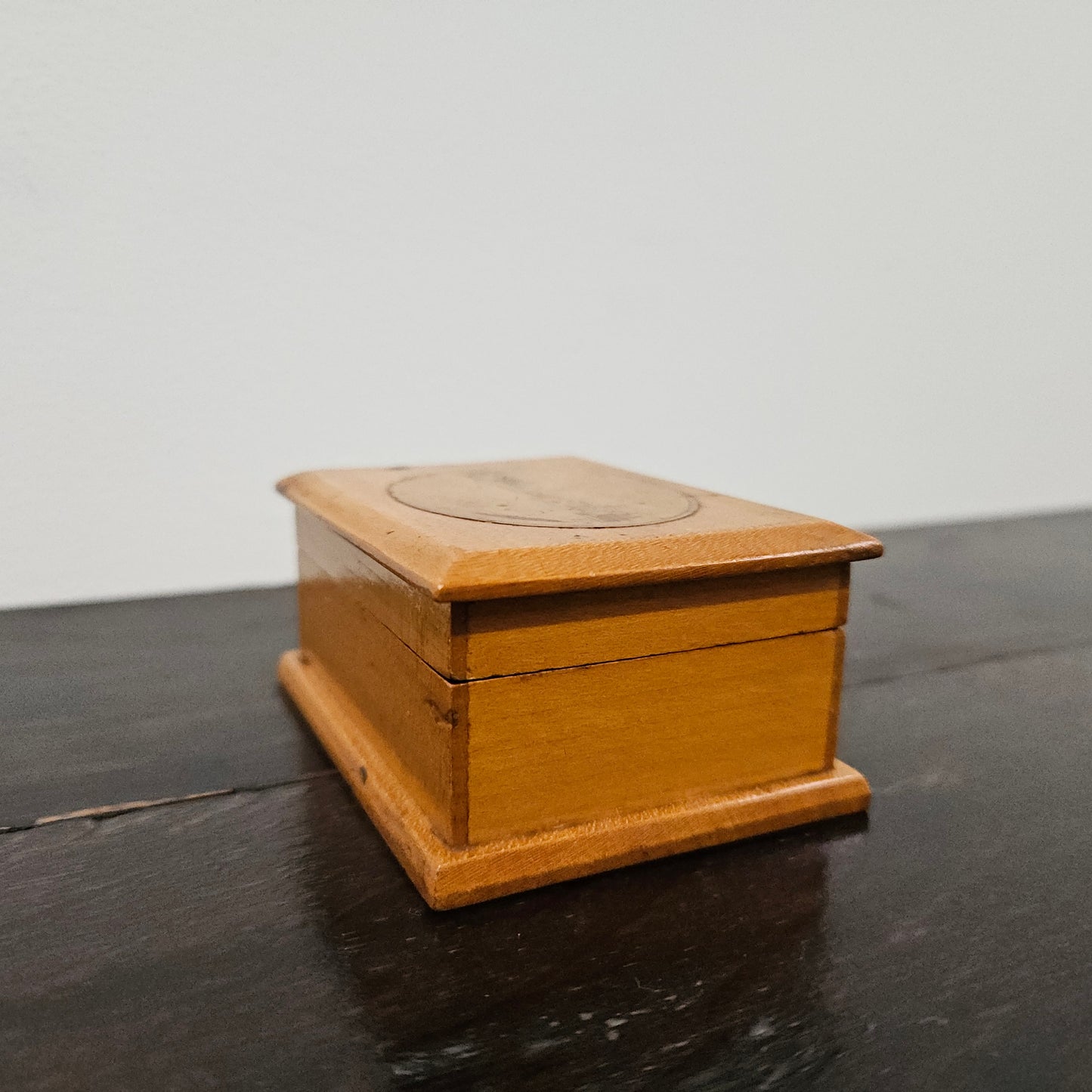 Mauchline Ware Lidded Wooden Trinket Box