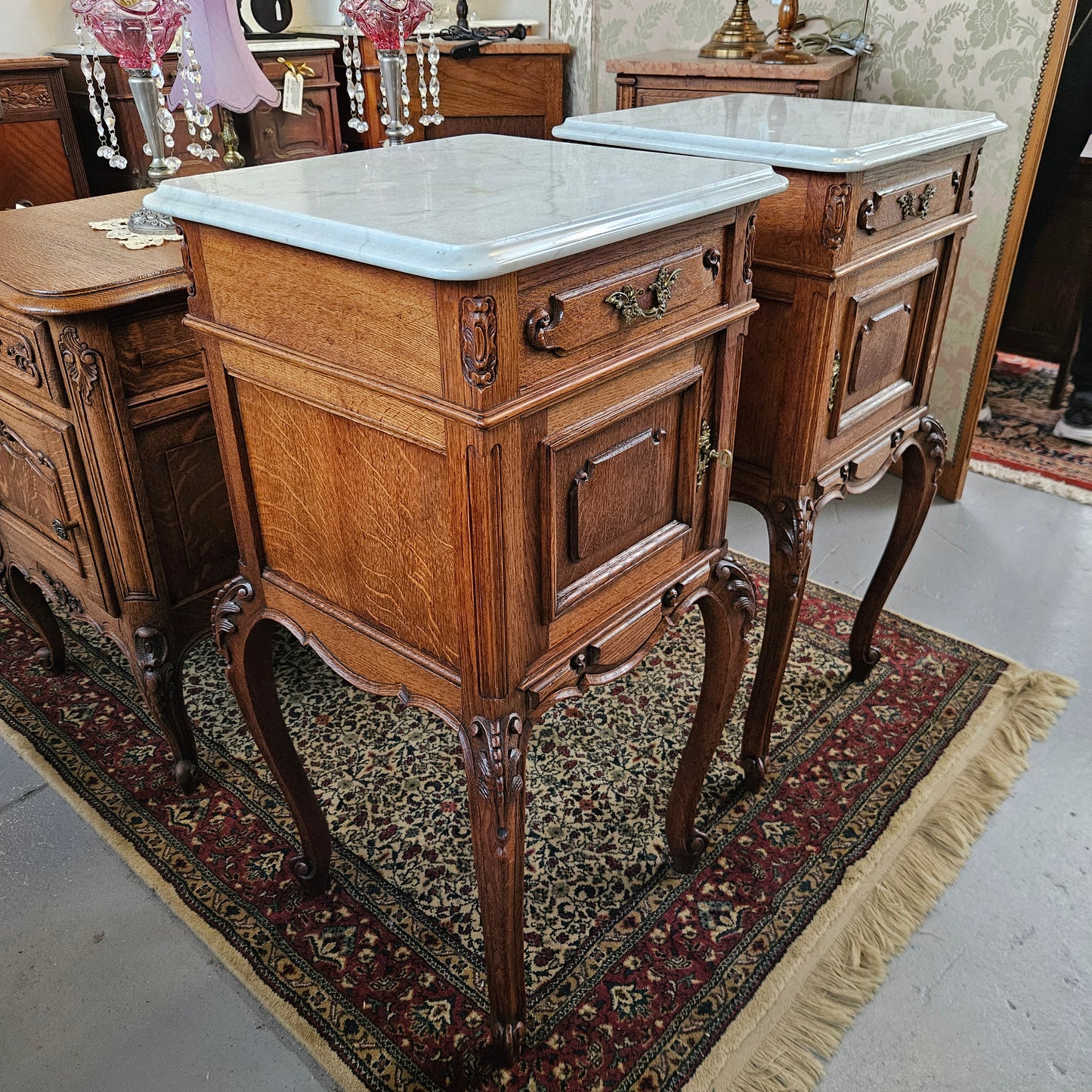 Louis XV Style Pair of Bedside Cabinets