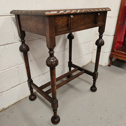Period Oak Side Table With Drawer | Antique & Vintage | Moonee Ponds Antiques | Australia Wide Delivery
