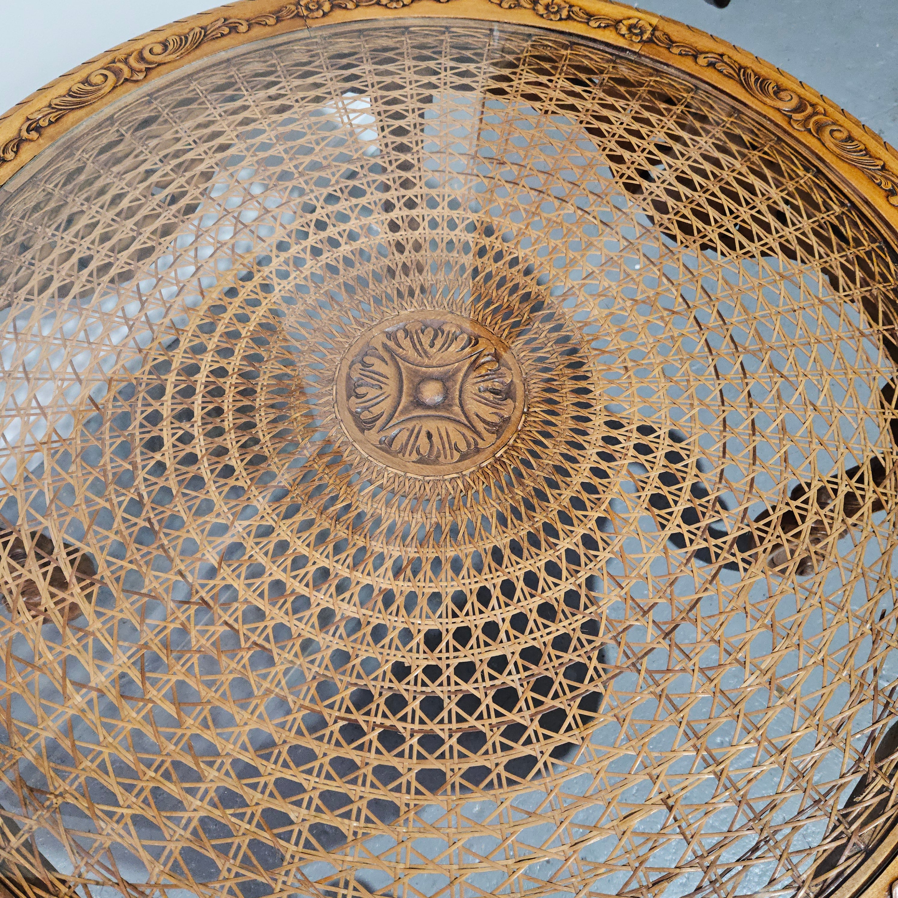 Decorative Louis XV Style Round Cane Coffee Table | Antique & Vintage | Moonee Ponds Antiques | Australia Wide Delivery