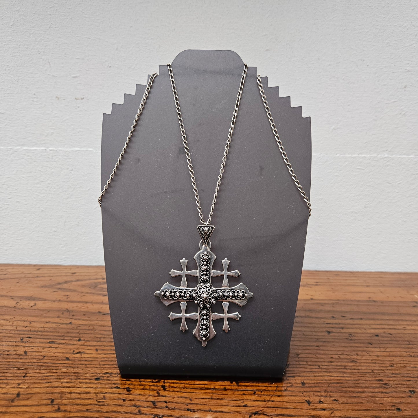 Ornate Vintage Silver Jerusalem Cross