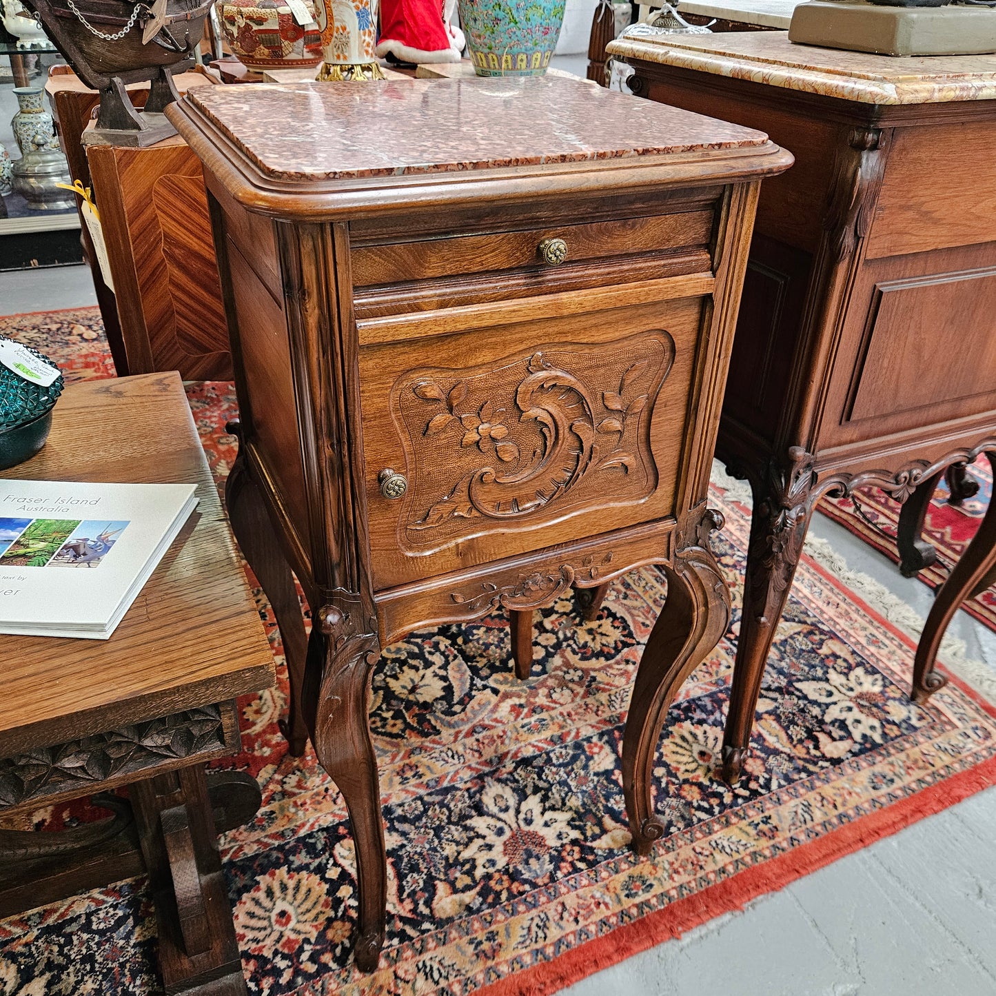 Louis XV Style Walnut Bedside Cabinet