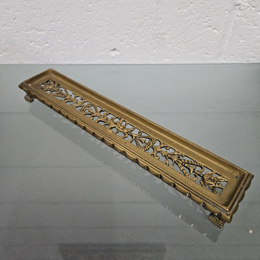 Bronze Pierced Decorated Desk Pen Tray