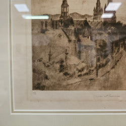 Signed Aquatint Etching Sunrise by Henry Van Raalte | Antique & Vintage | Moonee Ponds Antiques | Australia Wide Delivery