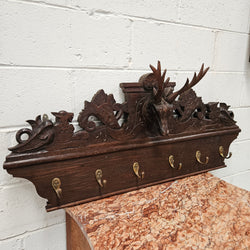Antique Dark Oak Hand Carved Wall Rack | Antique & Vintage | Moonee Ponds Antiques | Australia Wide Delivery