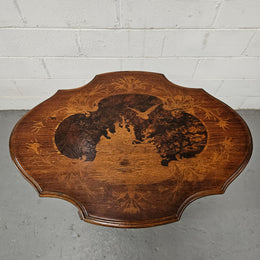 Antique Victorian Inlaid Tilt Top Occasional Table