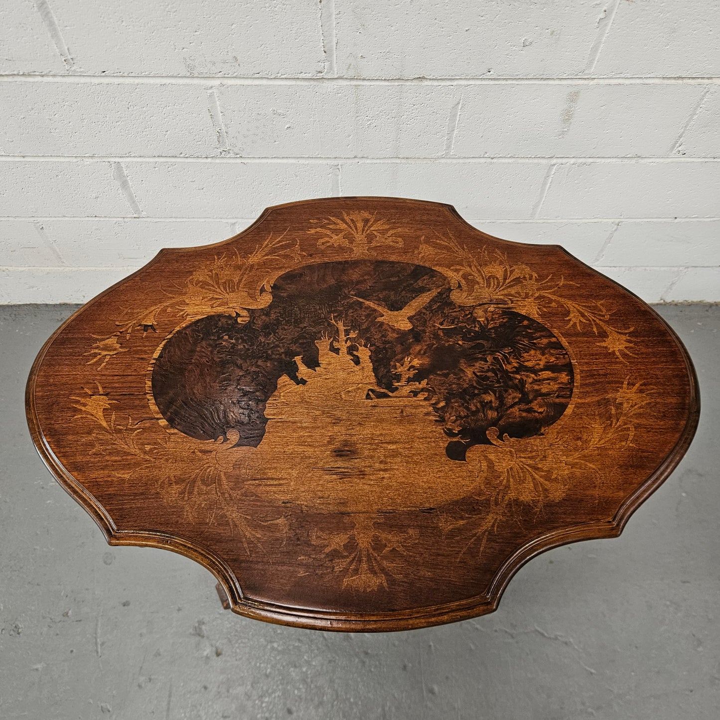 Antique Victorian Inlaid Tilt Top Occasional Table