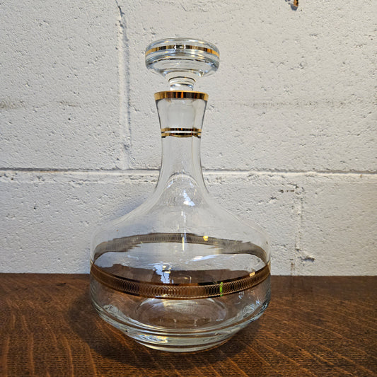 Vintage Glass Gilt Decorated Decanter