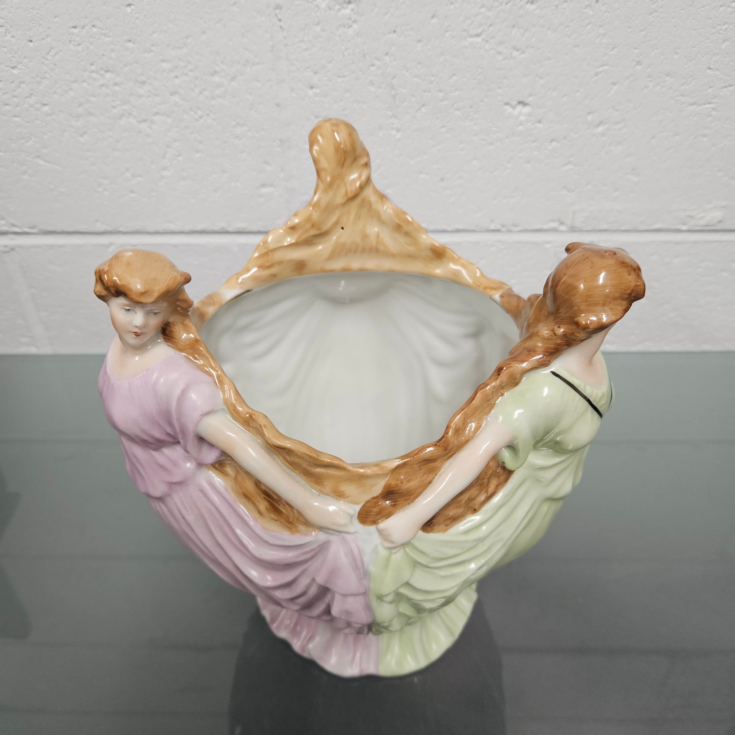 Stunning Hand Painted Dresden PMP Porzelion Art Nouveau Table Centre Piece