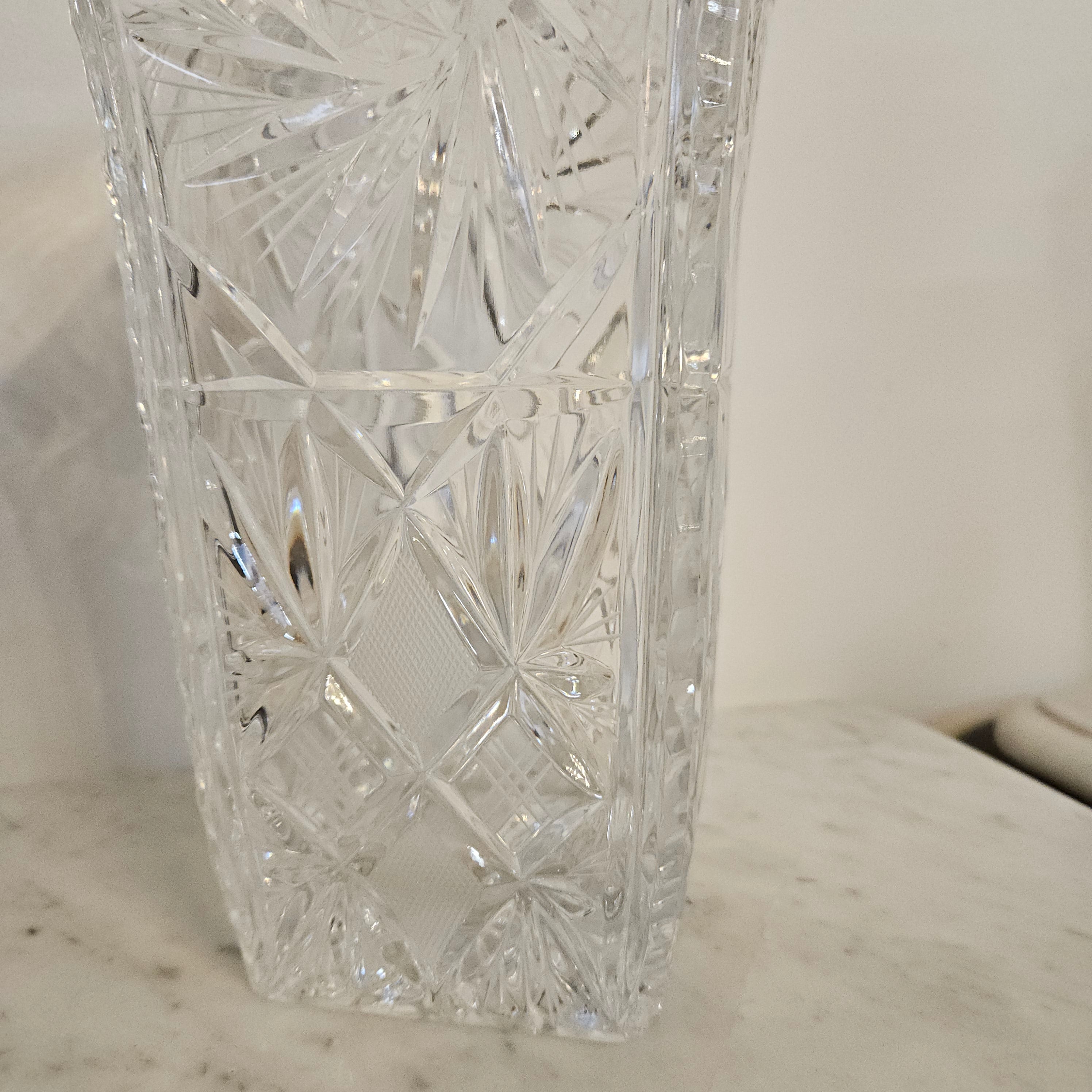 Large Hand Cut Crystal Vase | Antique & Vintage | Moonee Ponds Antiques | Australia Wide Delivery
