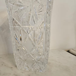 Large Hand Cut Crystal Vase | Antique & Vintage | Moonee Ponds Antiques | Australia Wide Delivery