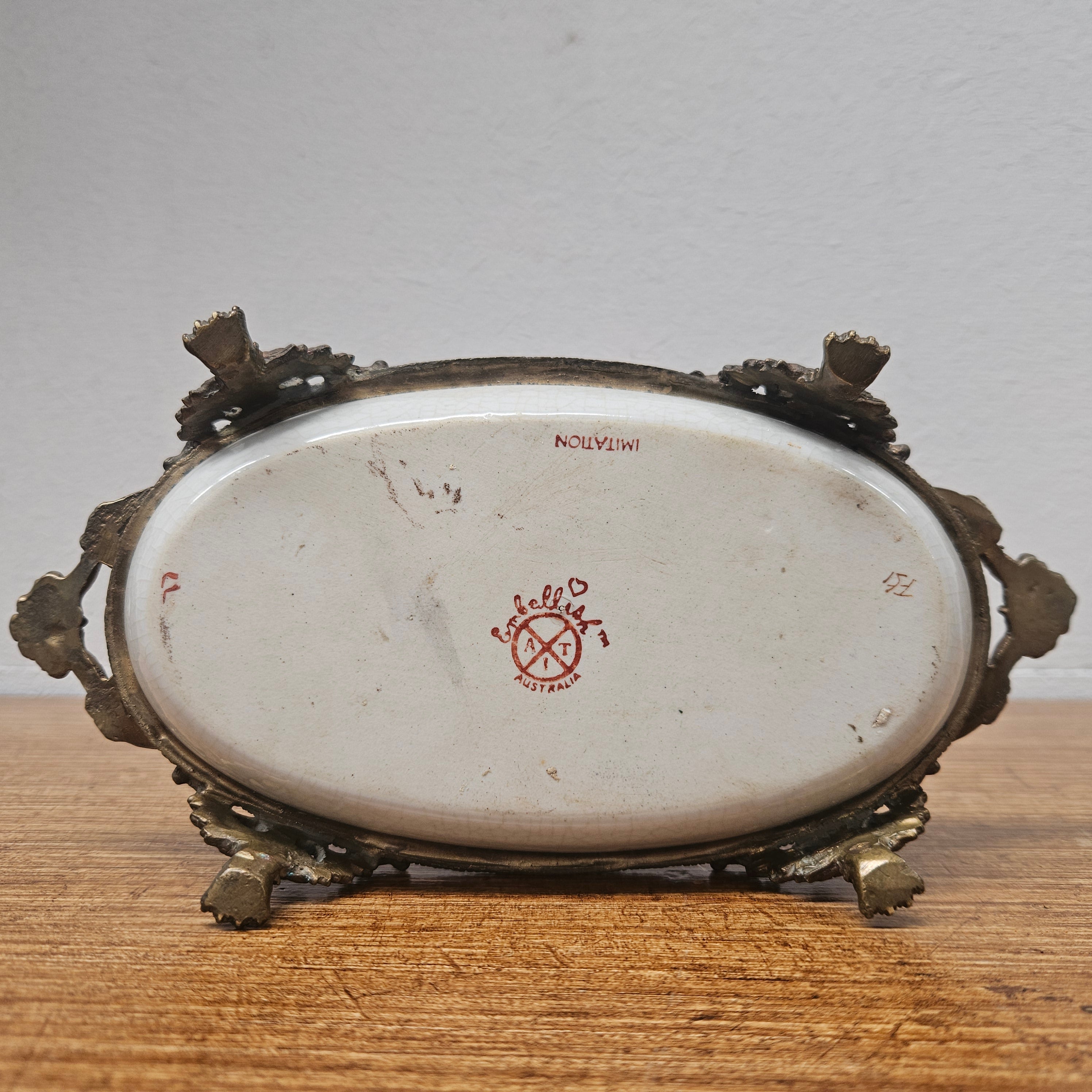 Vintage China & Brass Soap Dish | Antique & Vintage | Moonee Ponds Antiques | Australia Wide Delivery