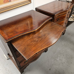 Pair of Georgian Style Chest of Drawers With Four Drawers & a Pull-Out