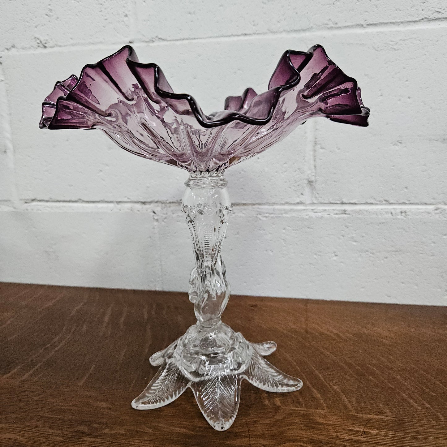 Vintage Amethyst Glass Comport