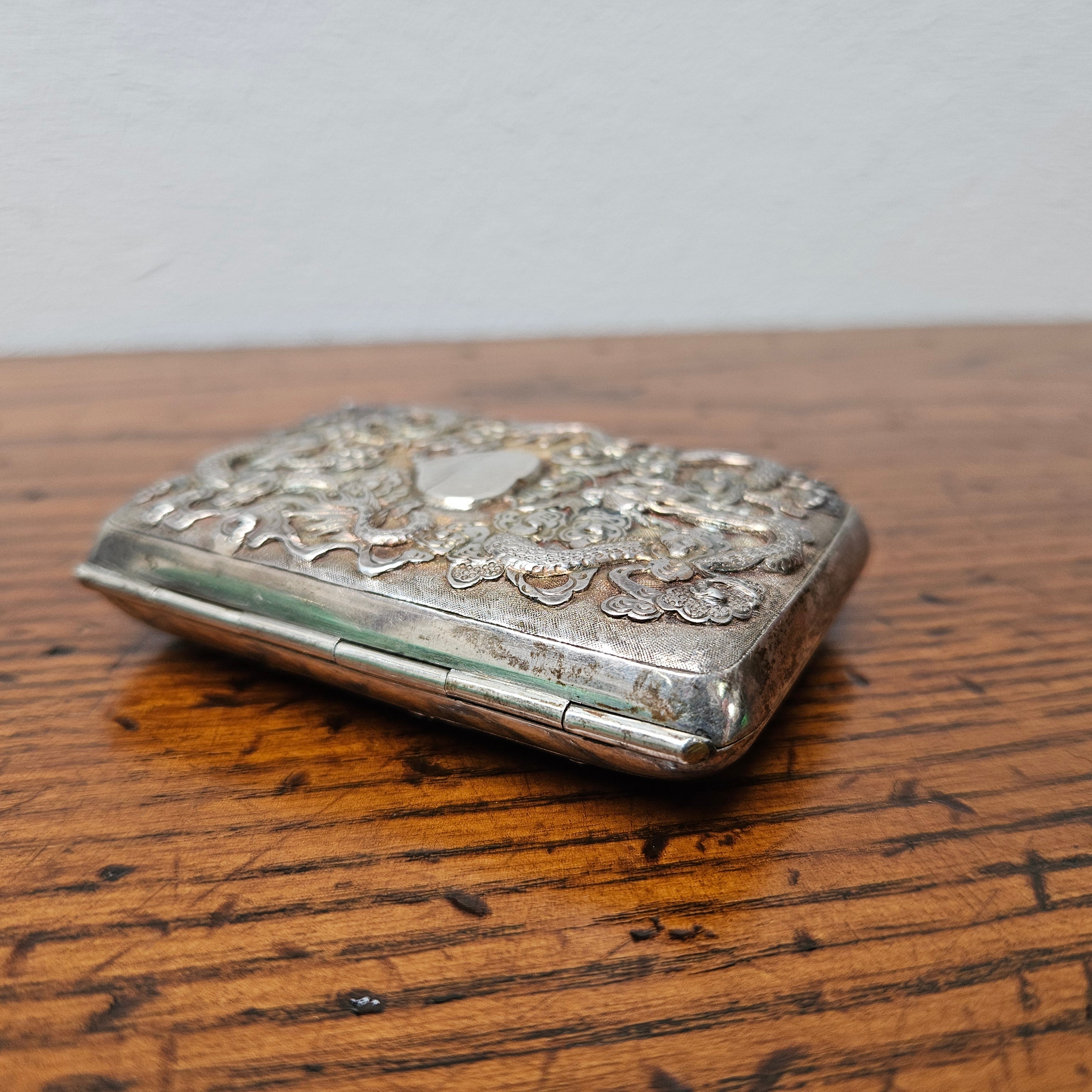 Antique Ornate Chinese Export Silver Card/Cigarette Case | Antique & Vintage | Moonee Ponds Antiques | Australia Wide Delivery