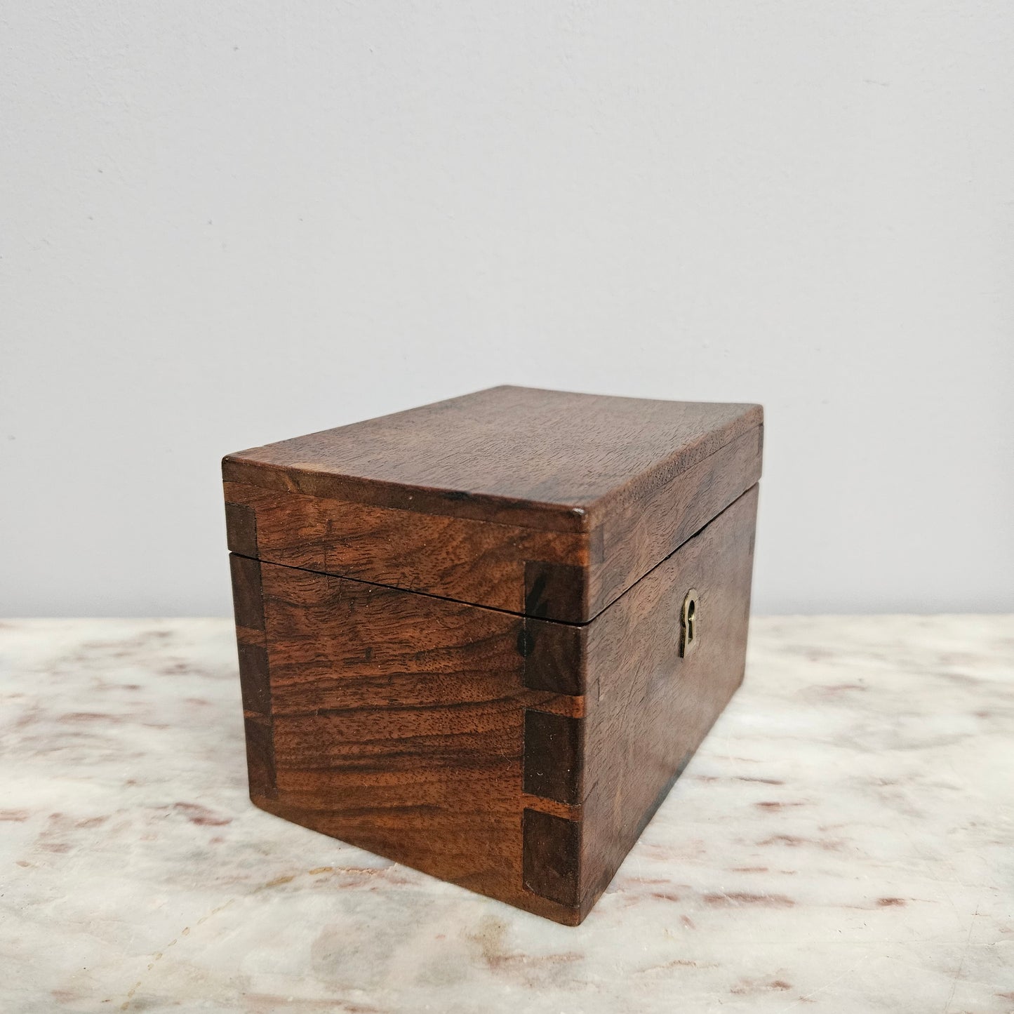French Walnut Trinket Box & Key