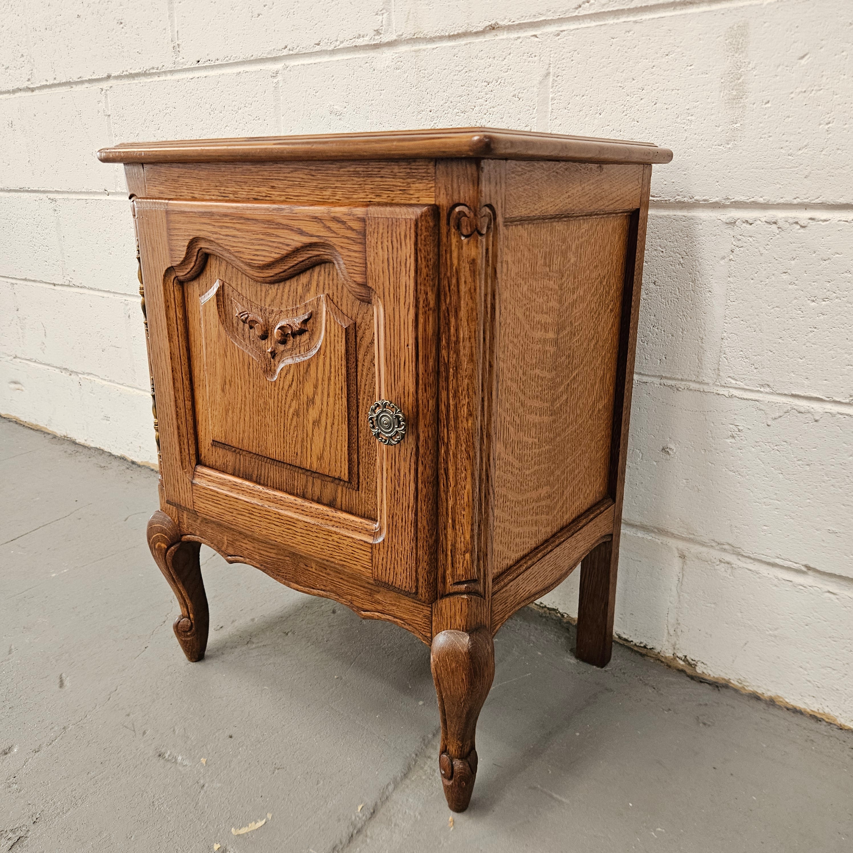 French Oak Louis XV Style Single Bedside