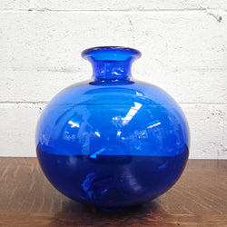 Vintage Hand Made Cobalt Blue Glass Vase | Antique & Vintage | Moonee Ponds Antiques | Australia Wide Delivery