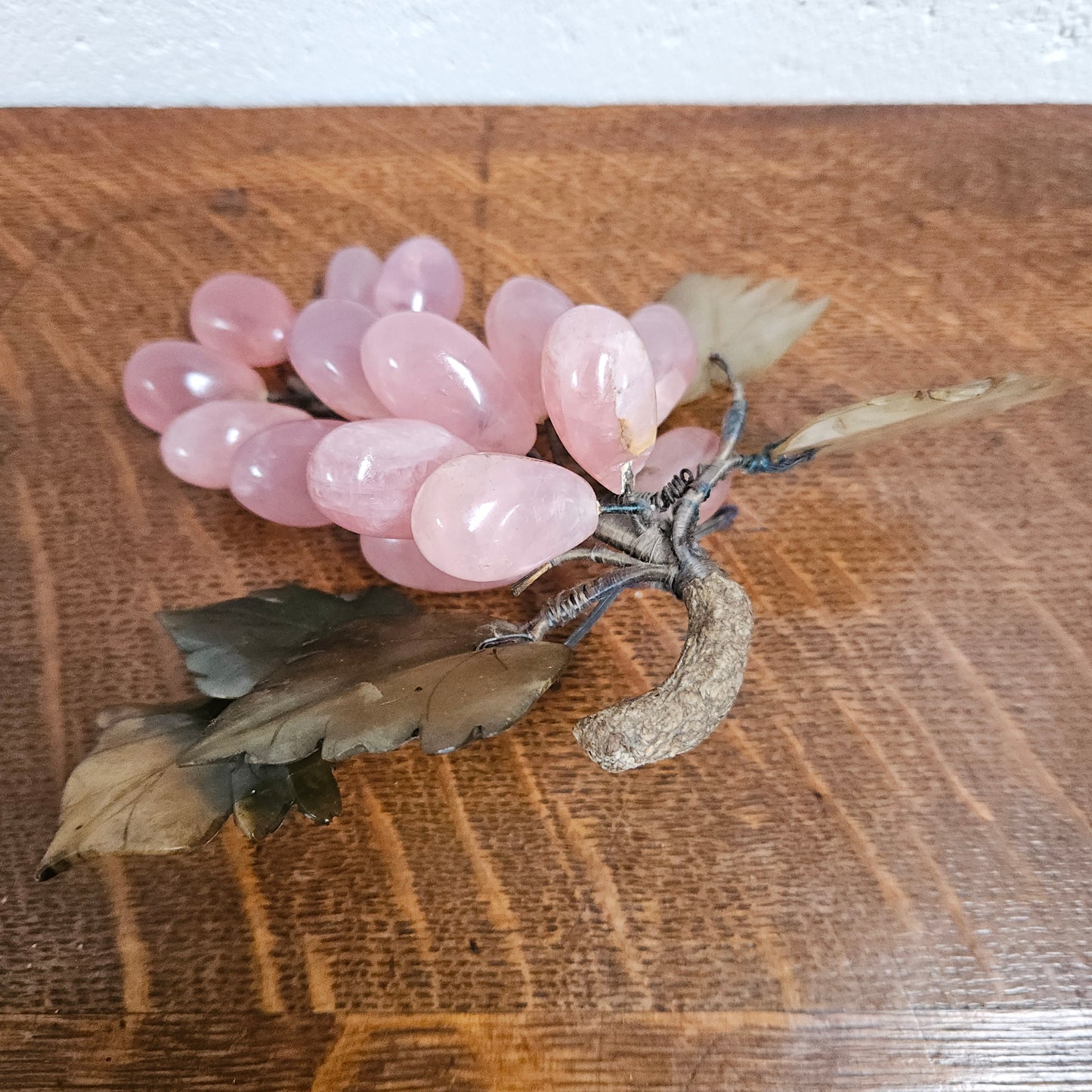 Vintage Chinese Rose Quartz Bunch of Grapes