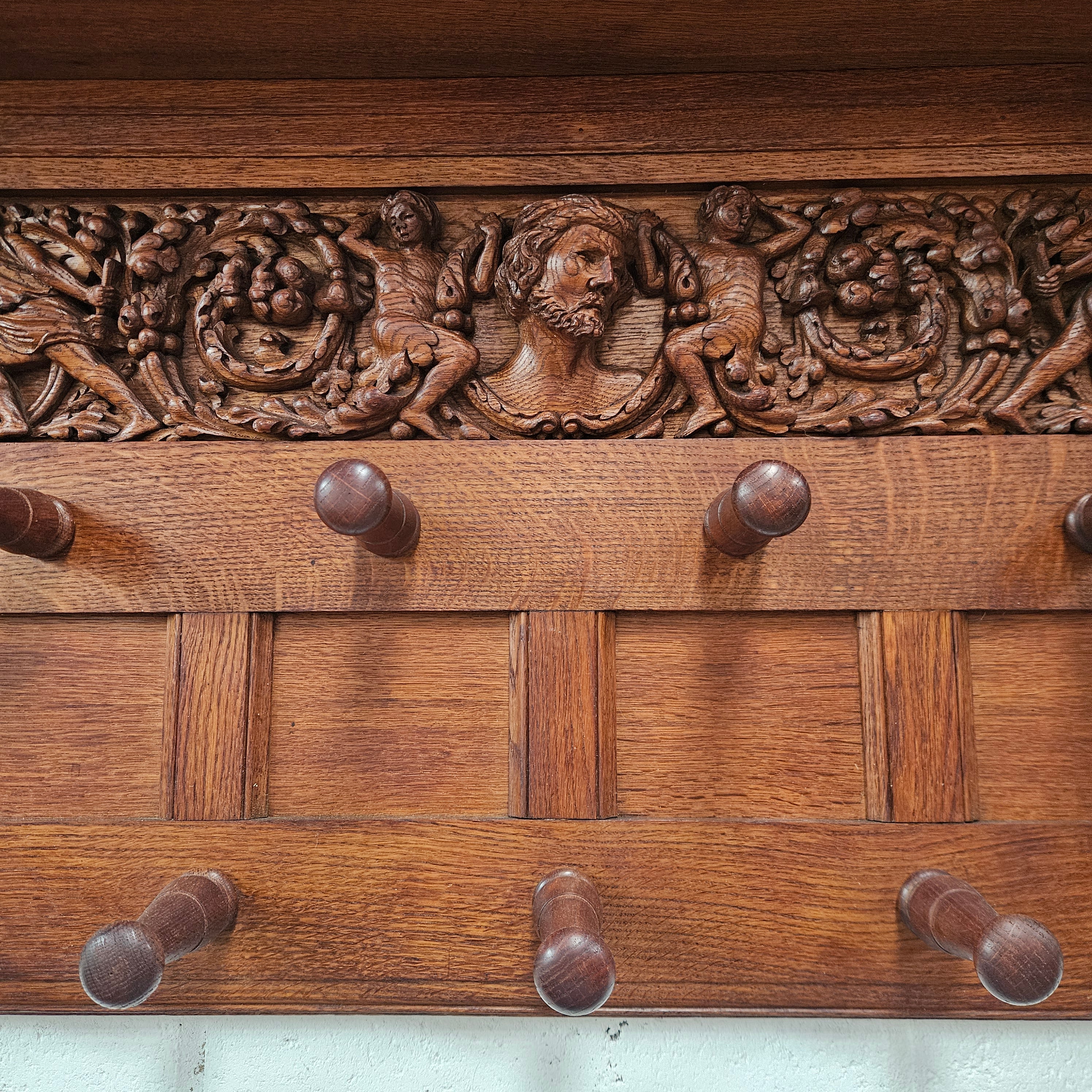 Antique Australian Oak Carved Large Hat Rack | Antique & Vintage | Moonee Ponds Antiques | Australia Wide Delivery
