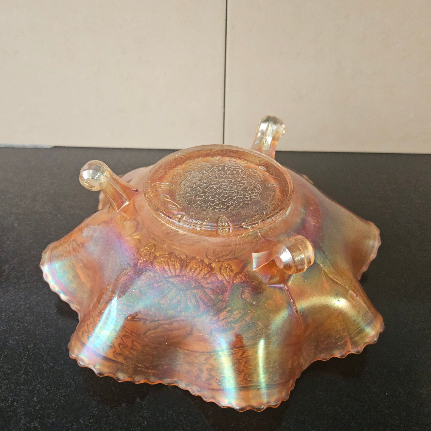 Large Antique Carnival Glass Bowl