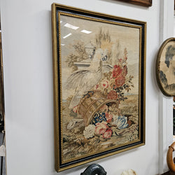 Victorian Tapestry in Glass and Gilt Wooden Frame | Antique & Vintage | Moonee Ponds Antiques | Australia Wide