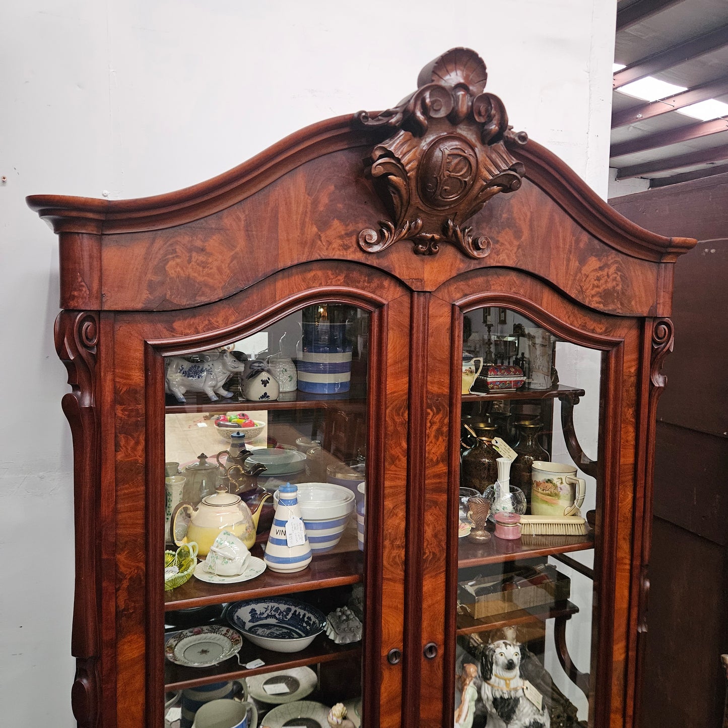 Flame Mahogany Display Cabinet