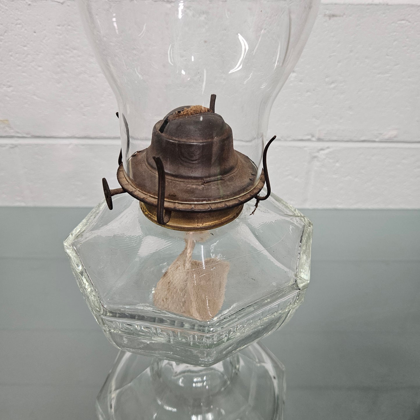 Antique Clear Glass Kero Lamp