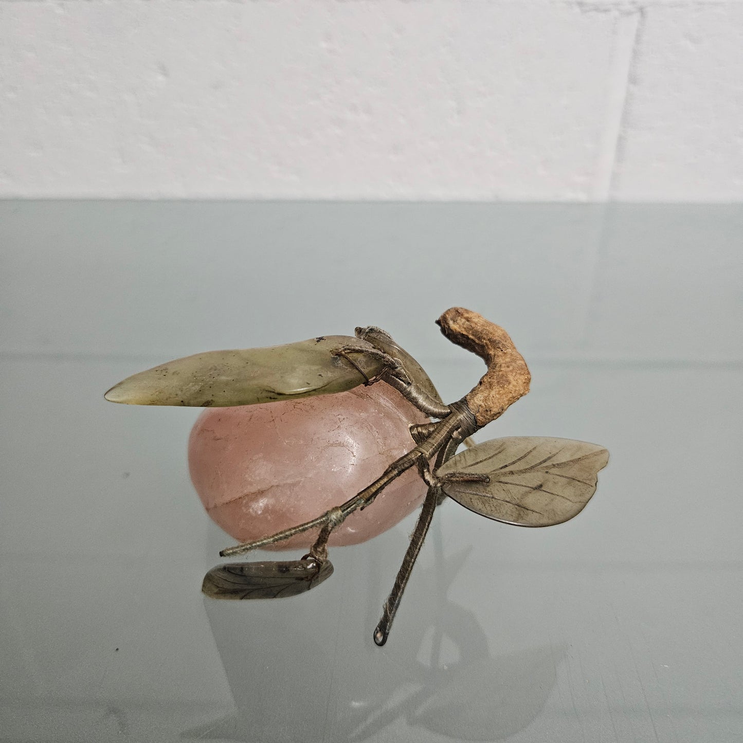 Vintage Carved Jade & Quartz Stone Fruit