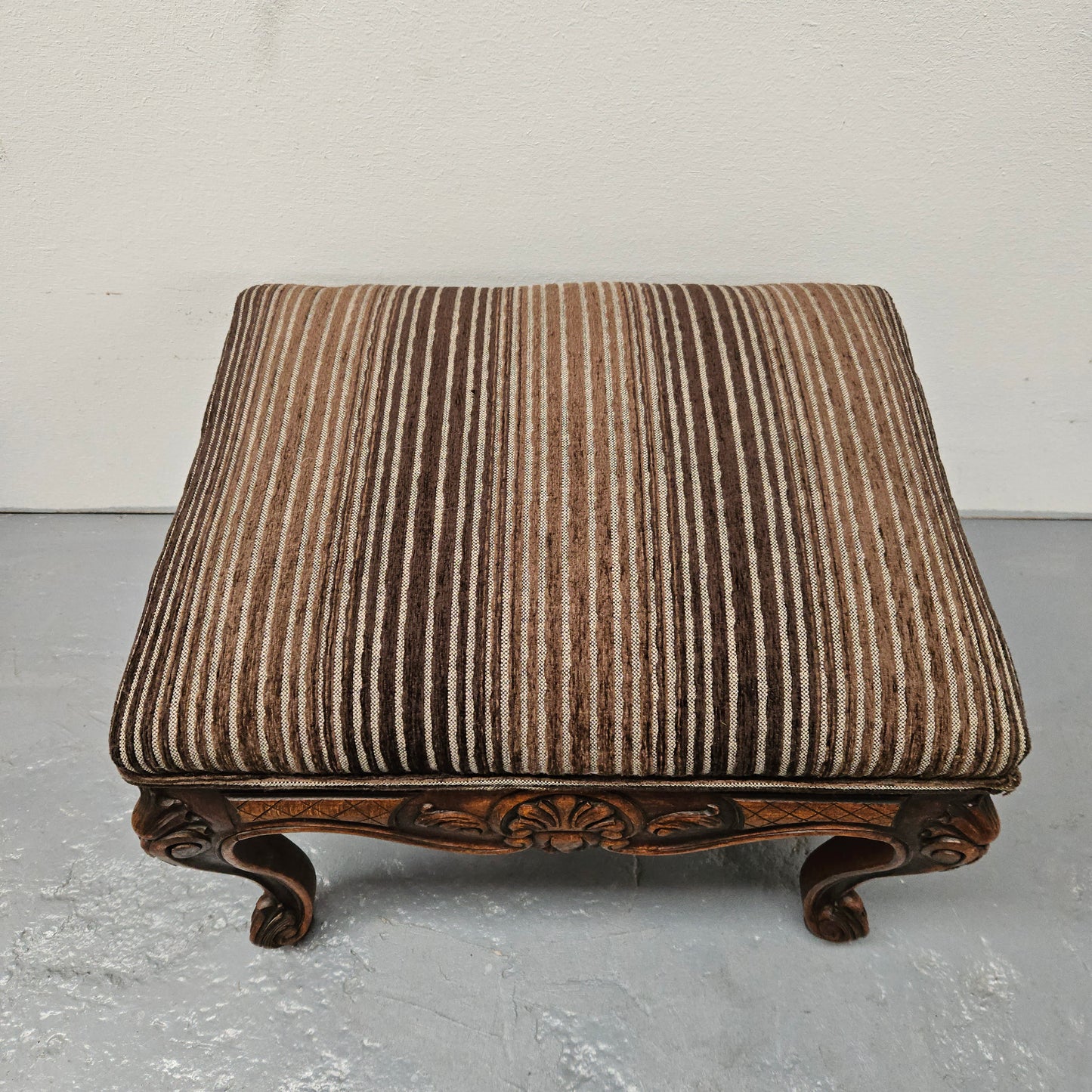 French Oak Louis XV Style Upholstered Footstool