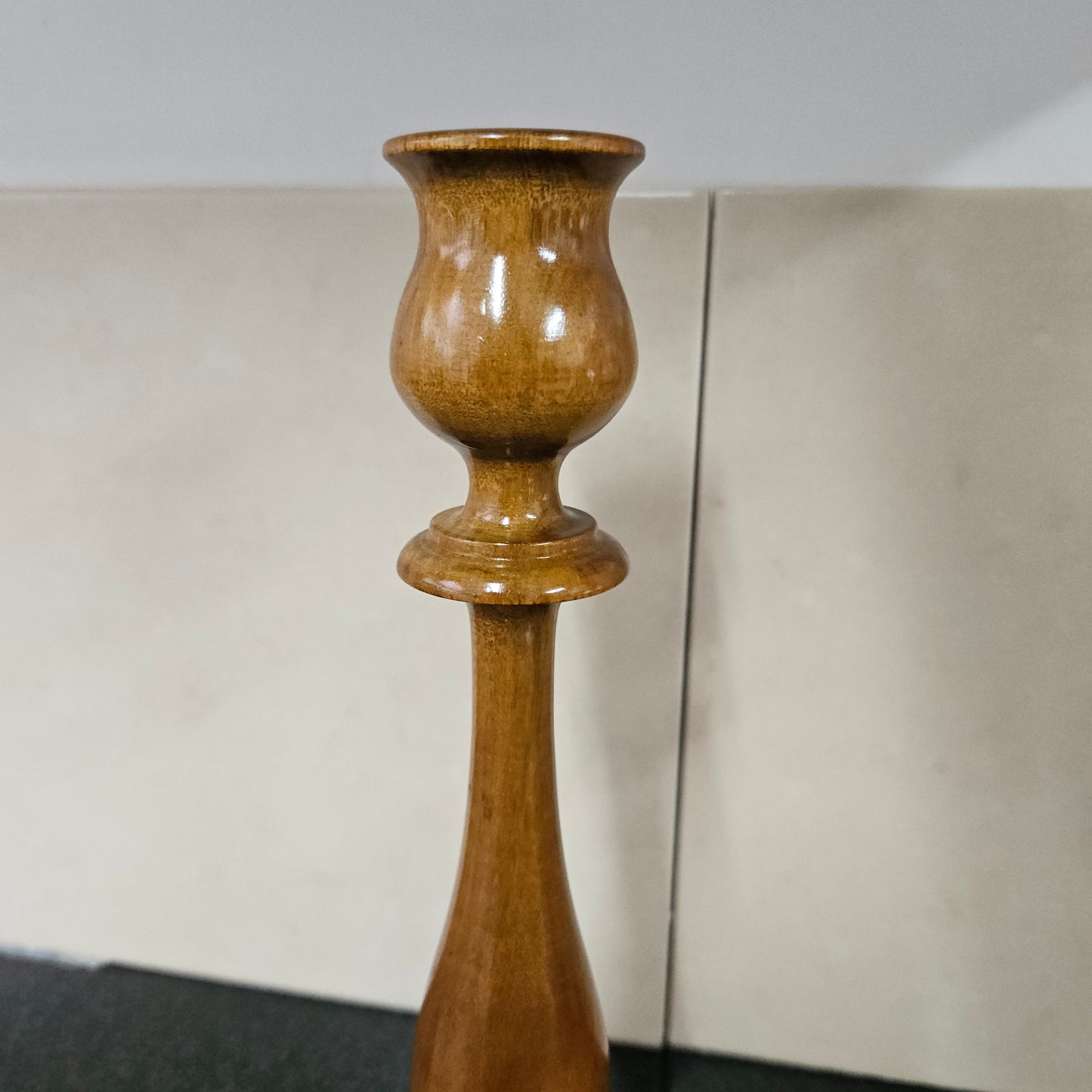 Pair Vintage Walnut Candlesticks