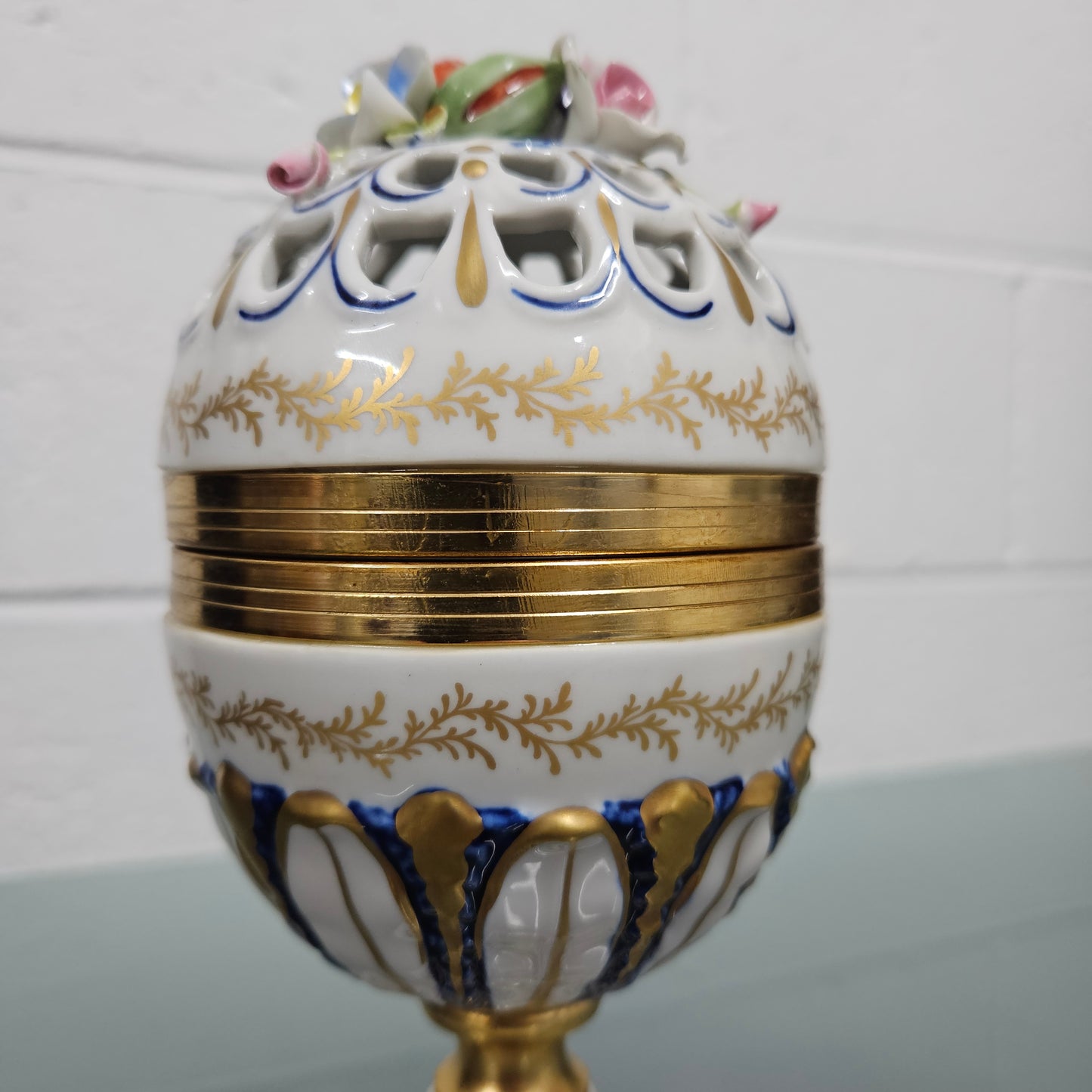 Stunning Vintage Sevres Style Lidded Potpourri on Pedestal