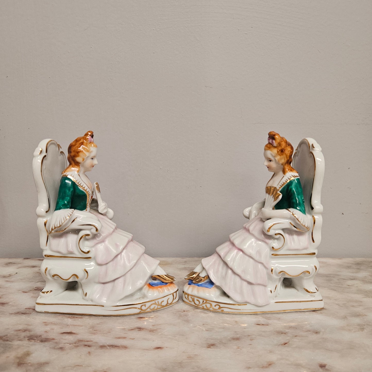 Pair of Vintage Porcelain Bookends