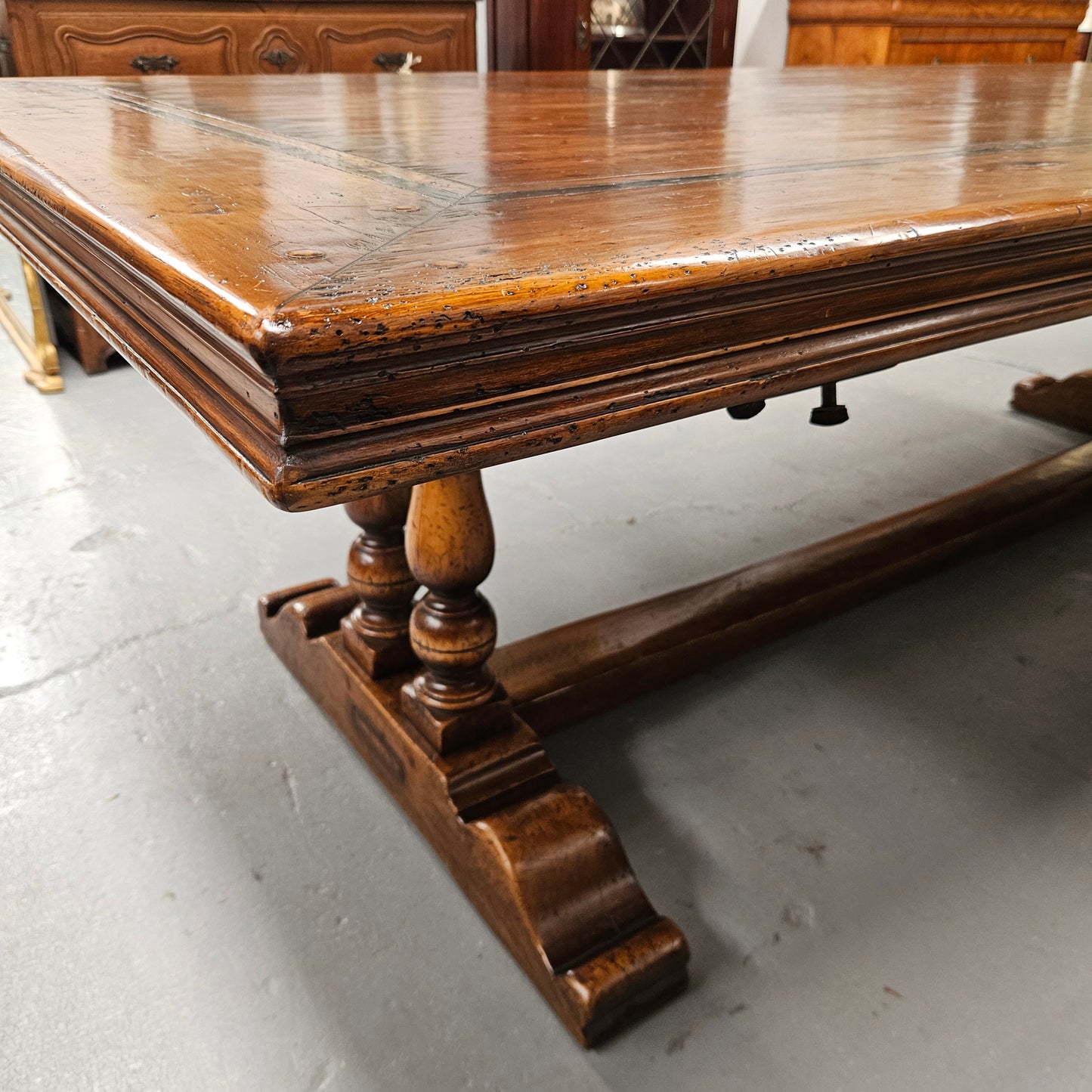 French Elm Farmhouse Style Dining Table